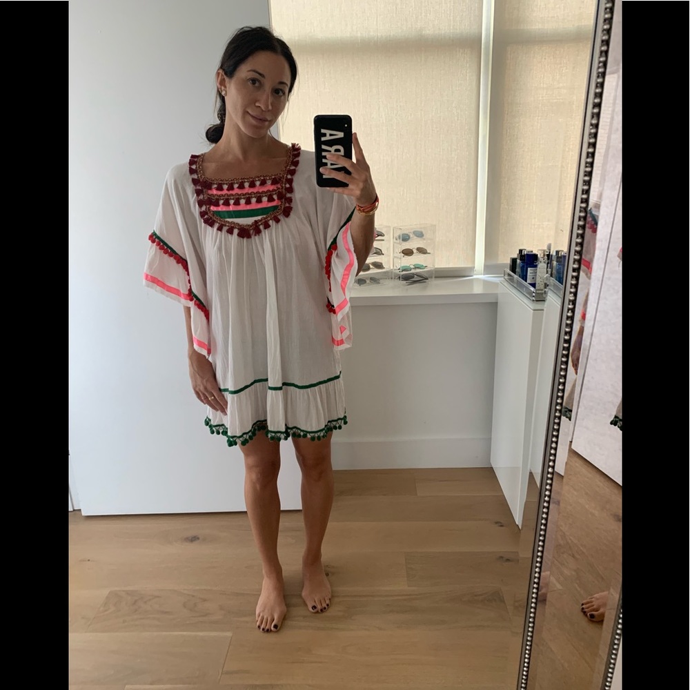 White Pom Pom cover up